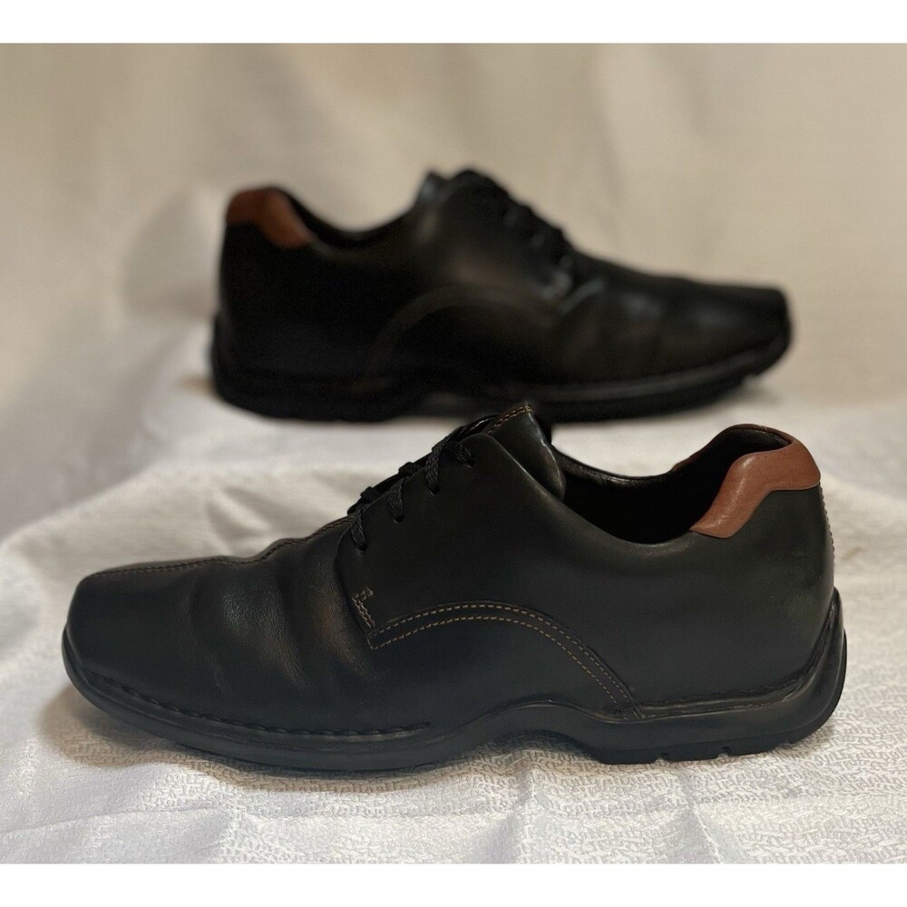 Cole Haan Zeno Leather Oxfords Comfort Shoes Mens 10 Black Tan Academia Preppy
